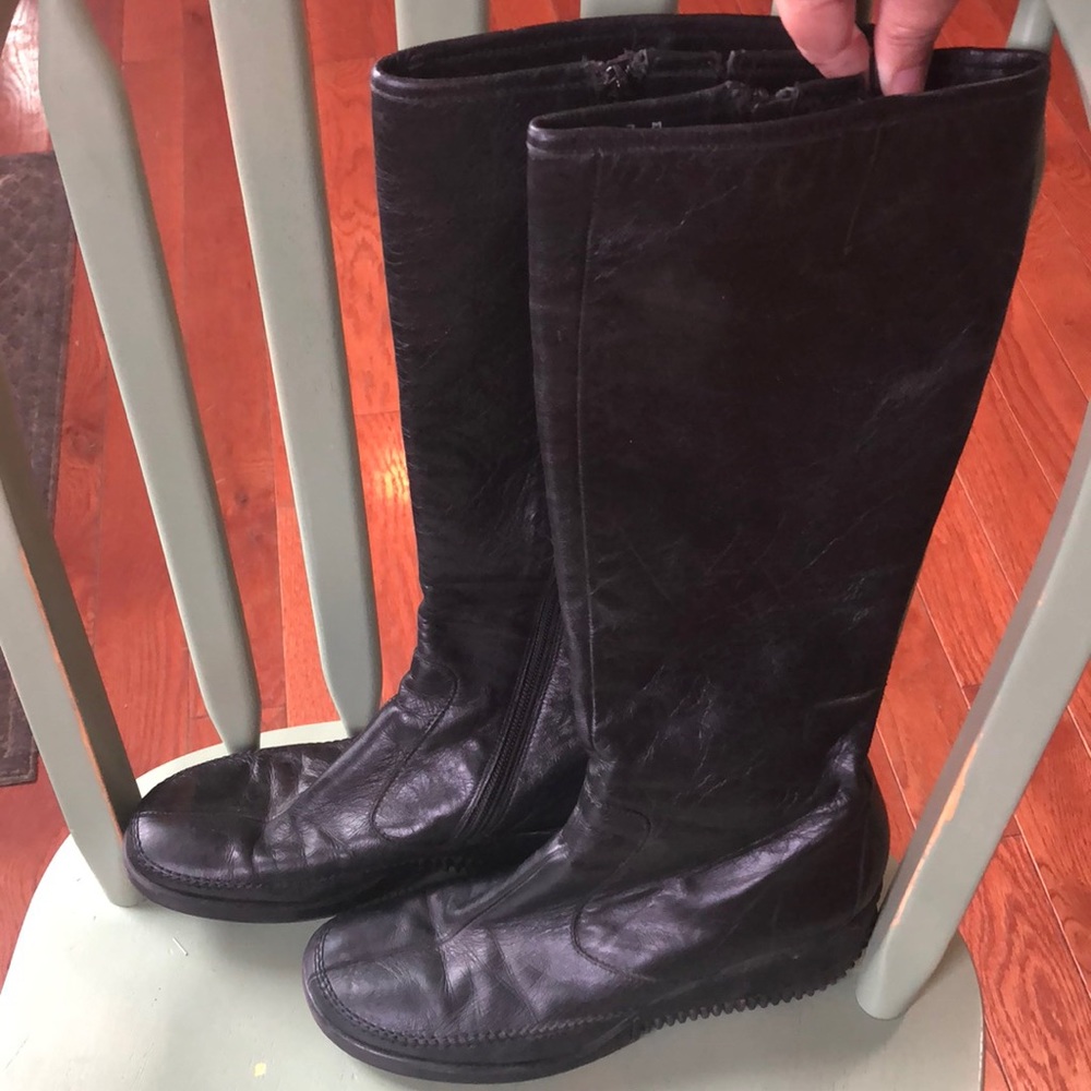 Via Spiga Black Wedge Boots 7M